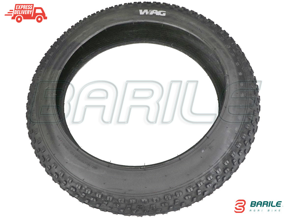 N°2 Copertone / Pneumatico 20 x 4.00 (100-406) Bici FAT BIKE - CUSTOM WAG Nero