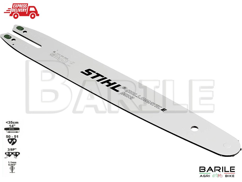 Barra Catena Motosega STIHL MS 170 - 35 cm - 14" - 3/8" P - 1,1 mm - 50 Maglie