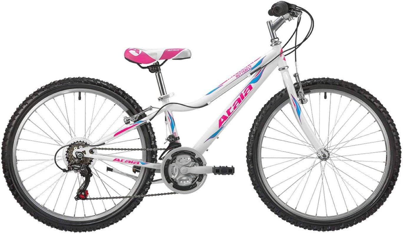 Bici ATALA BUTTERFLY 24 " Bimba - Ragazza Cambio 18V Bianco / Fuxia