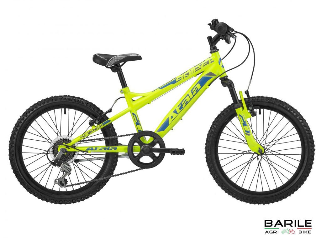 Bici ATALA SNIPER 20 " Bimbo - Bambino Giallo Fluo Ammortizzata Cambio 6V