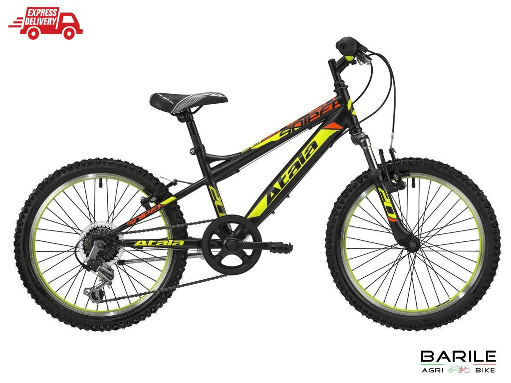 Bici ATALA SNIPER 20 " Bimbo - Bambino Nero - Giallo Ammortizzata Cambio 6V