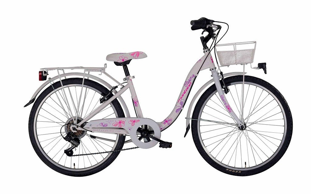 Bici MONTANA BLOOMY 24 " Bimba - Bambina Bianco Cambio 6V