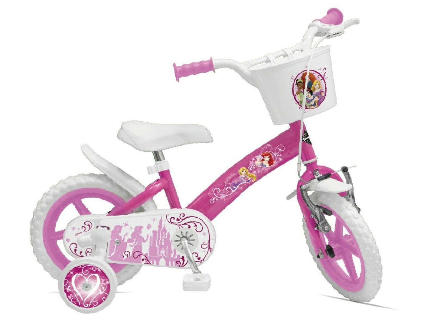 Bici PRINCIPESSE 12 " Bambina Con Rotelle e Cestino