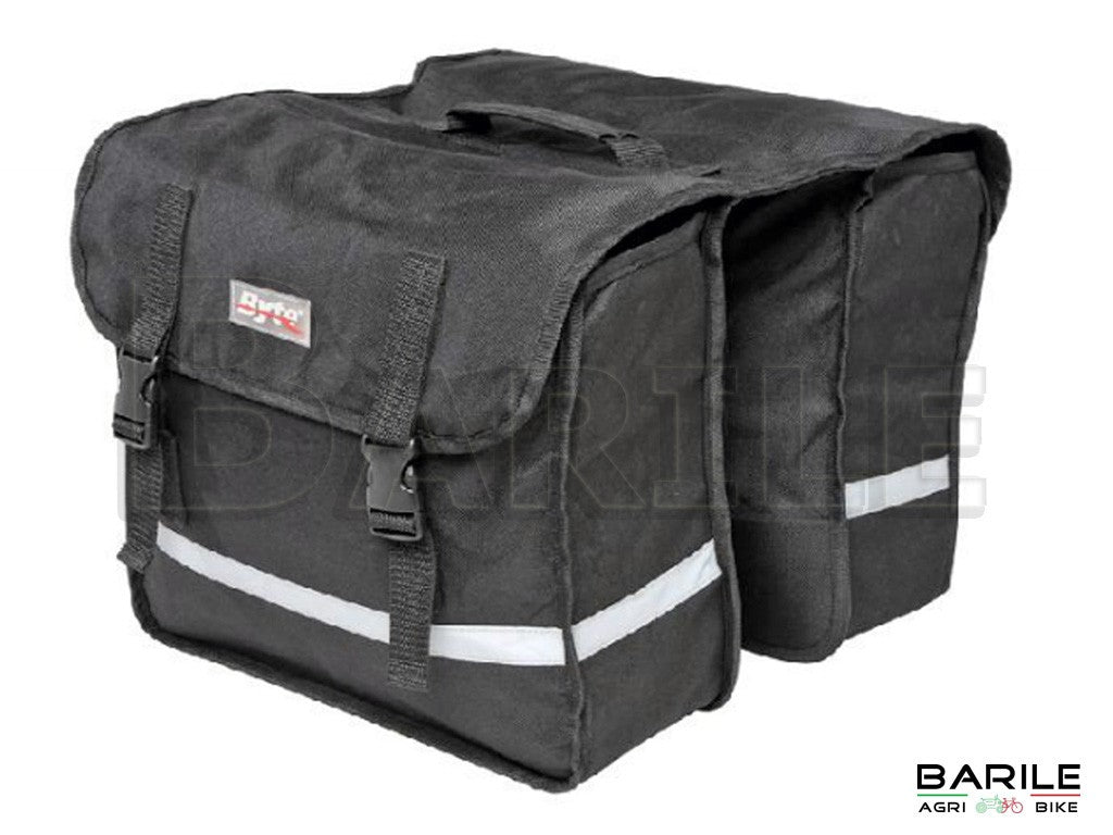 Borse Laterali Posteriori Bici Porta Oggetti 34 x 30 x 12 Nero / Rifrangente 25L