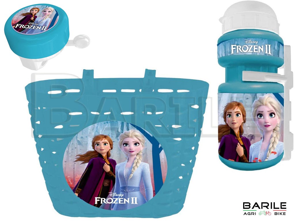 Campanello + Borraccia + Cestino FROZEN DISNEY Anteriore Ovale Bici Bambina