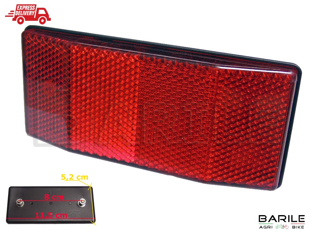 Catarifrangente Posteriore Per Bici - Rosso, Plastica, Per Portapacchi, Bulloni M5 - Foto 5