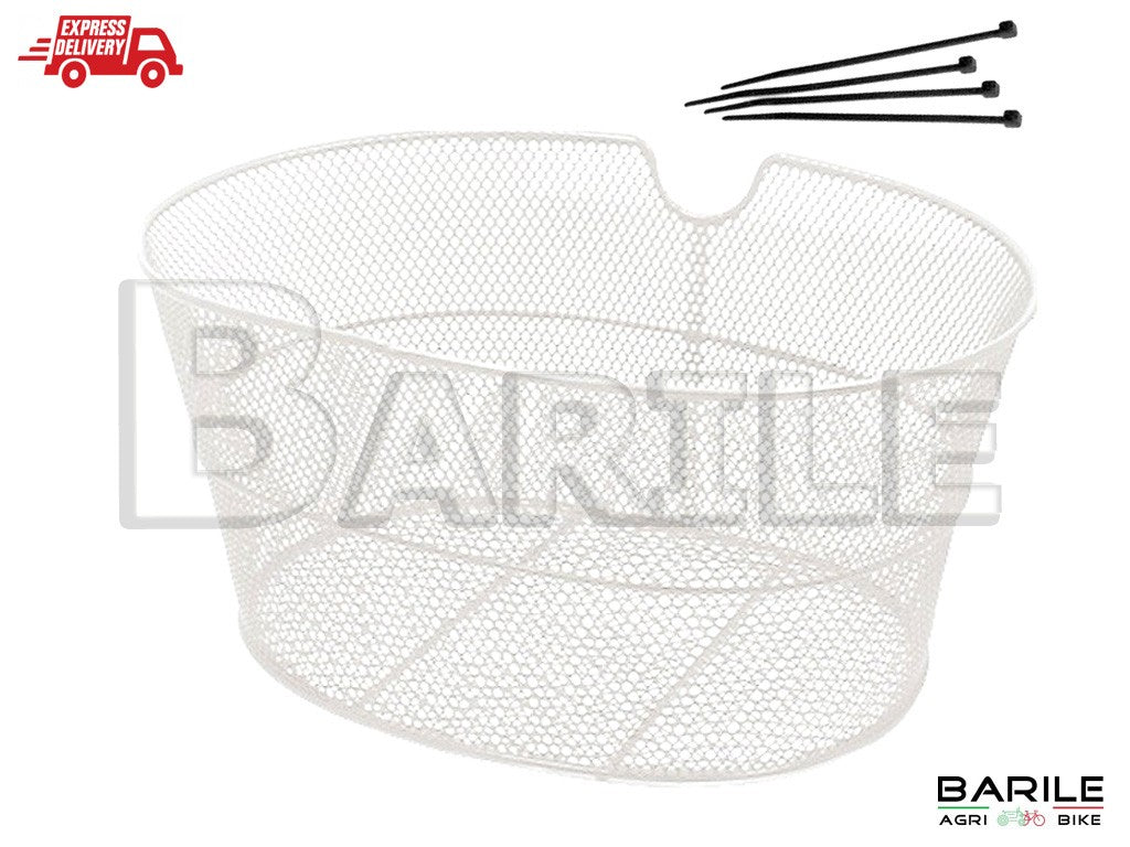 Cestino Anteriore Bici Ovale Bianco Senza Ganci Attacco Portapacchi