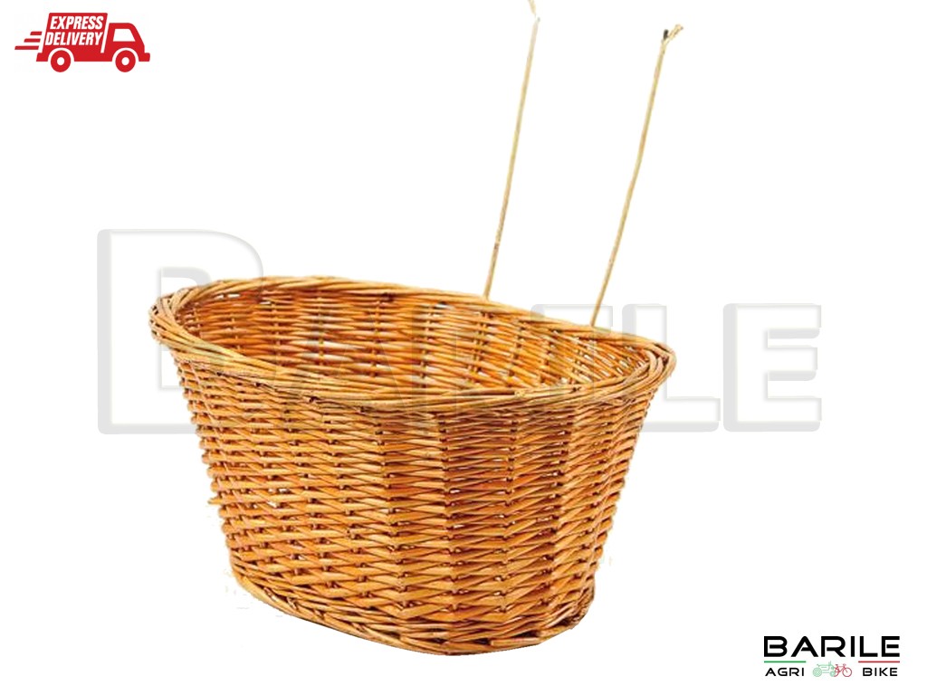 Cestino Anteriore Con Ganci Vimini Bici Bacchetta - Olanda - Graziella - City