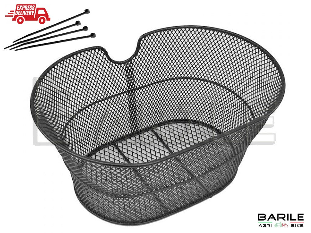 Cestino / Cesto Anteriore Ovale Nero Attacco al Portapacchi Bici