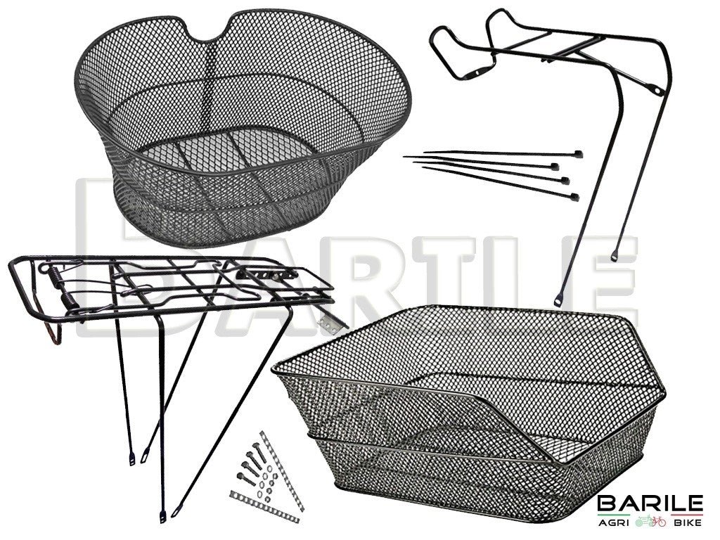 Cestino Posteriore + Cesto Anteriore + Portapacchi Bici City Bike - Olanda - MTB