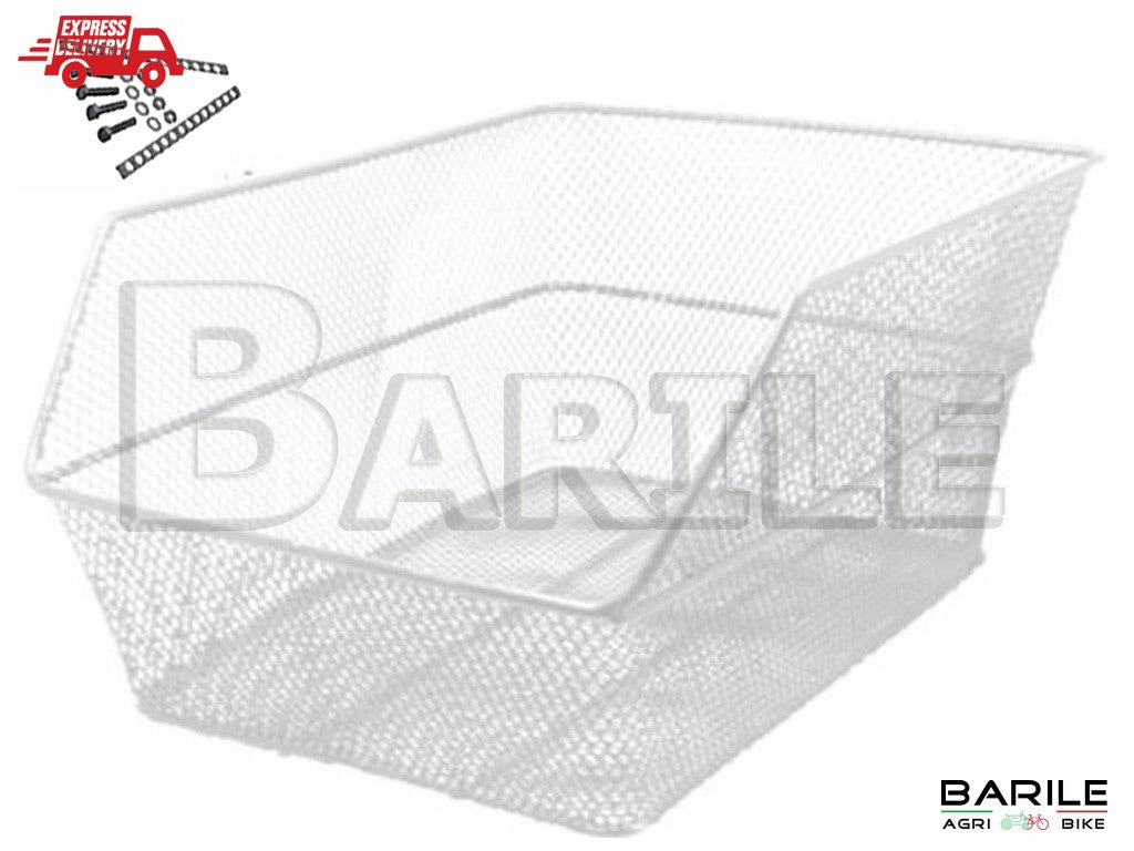 Cestino Posteriore Rettangolare Bianco Attacco Portapacchi Bici Varie