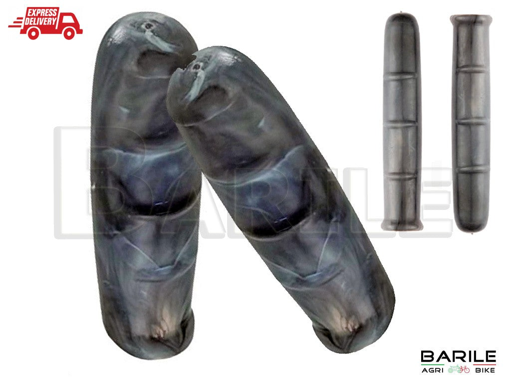 Coppia Manopole + Manopoline Freno Bici Epoca - R - Bacchetta - Vintage Grigio