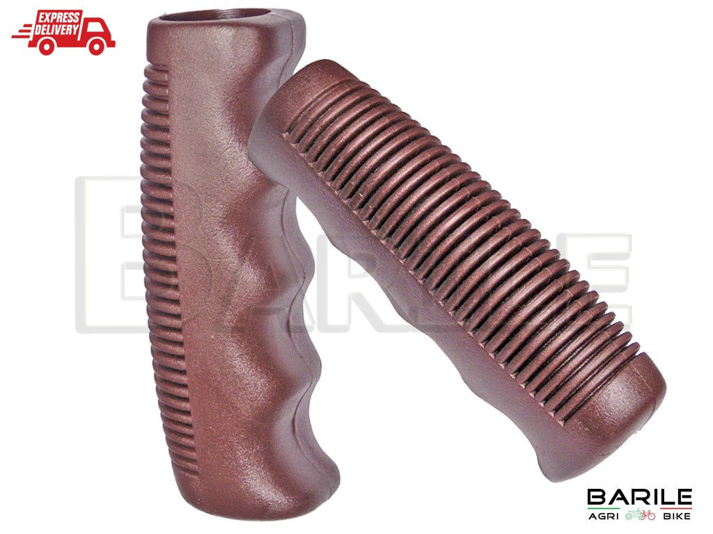 Coppia Manopole Manubrio Bici Graziella - Olanda - Sport - Epoca Marrone Scuro