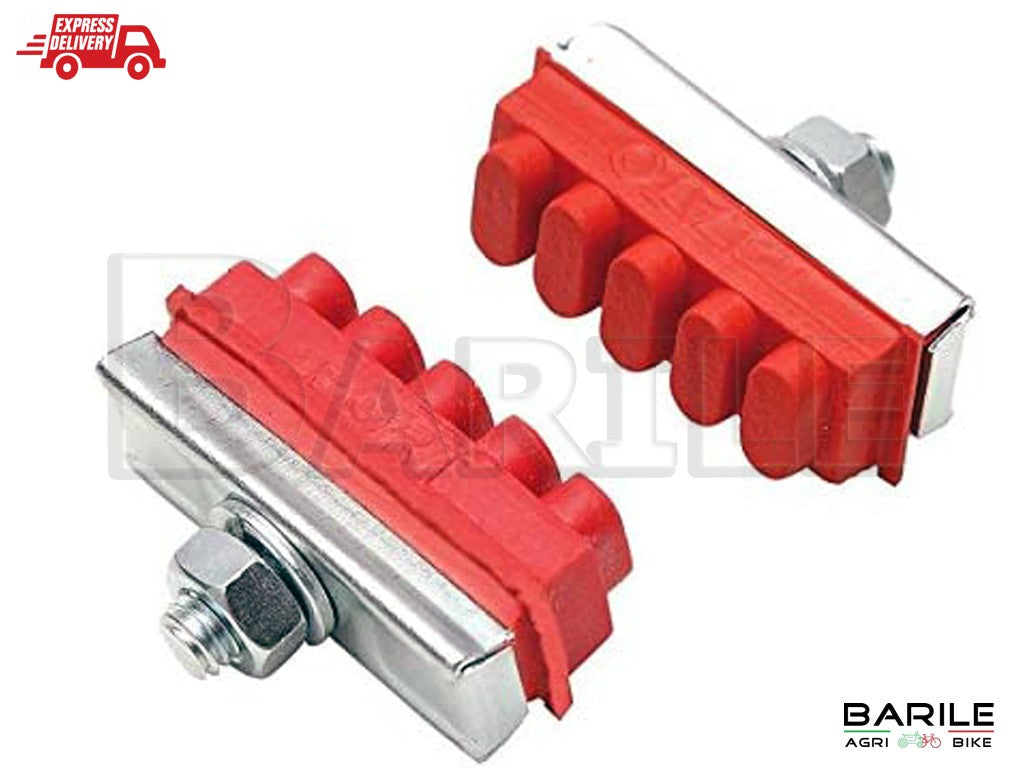 Coppia Pattini Freno Bici Graziella - Olanda - Epoca - Vintage Rosso