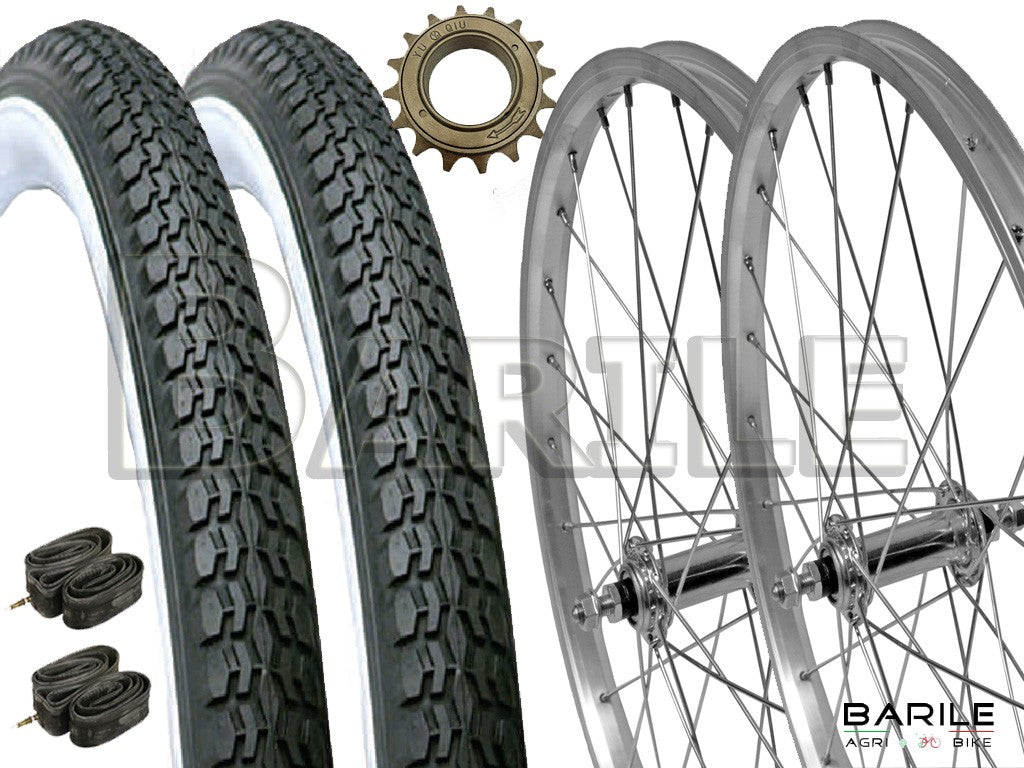 Coppia Ruote Bici Complete 26 X 1. 3/8 Cerchio Coppia Ruote Bici Complete 26 X 1. 3/8 Cerchio
