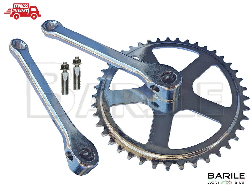 Guarnitura + Braccio Pedivella Bici Bacchetta - Olanda - Graziella 42 Denti