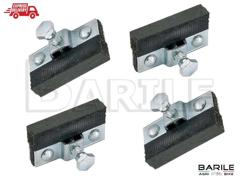 N° 2 Coppia Pattini Freno a Bilancino Bici Bacchetta - R - Epoca Gomma Nero