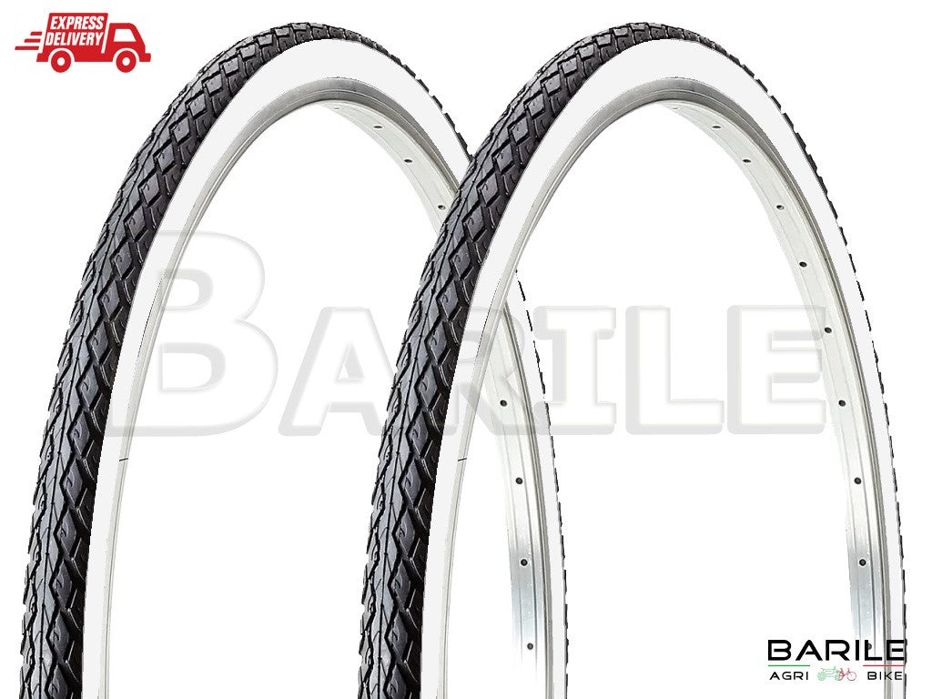 N°2 Copertone / Pneumatico Bici 24 x 1 - 3/8 ( 37 - 540 ) Bianco/Nero CHAOYANG