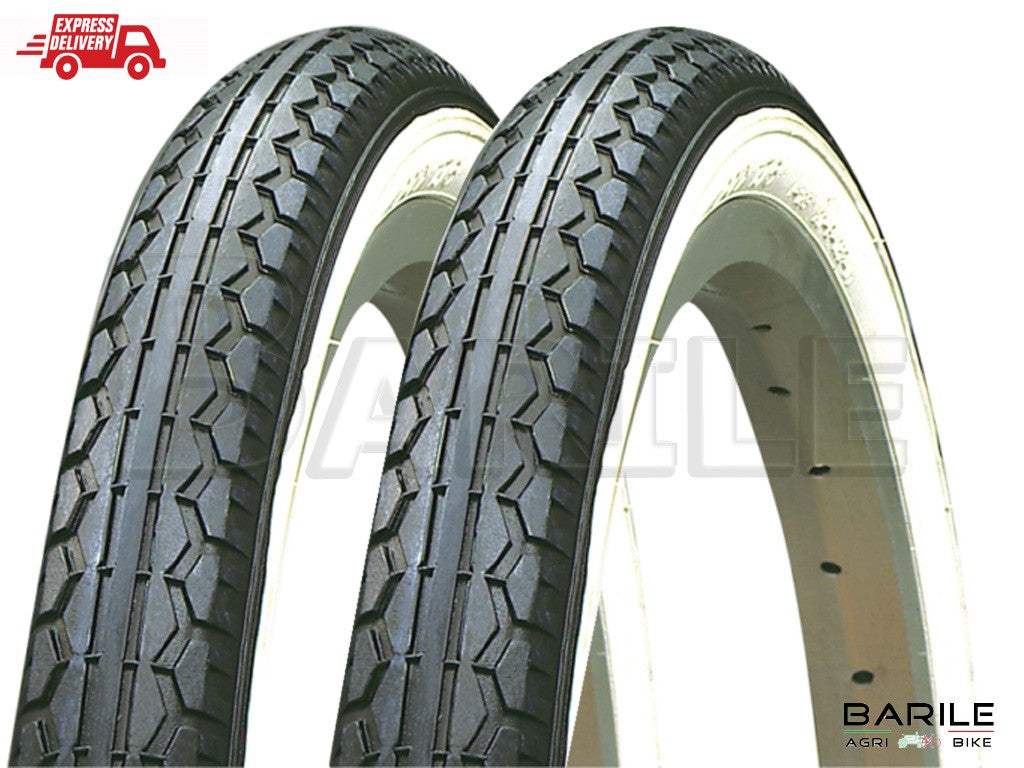 N°2 Copertone / Pneumatico Bici 24 x 1.75 ( 47 - 507 ) Bianco / Nero KENDA
