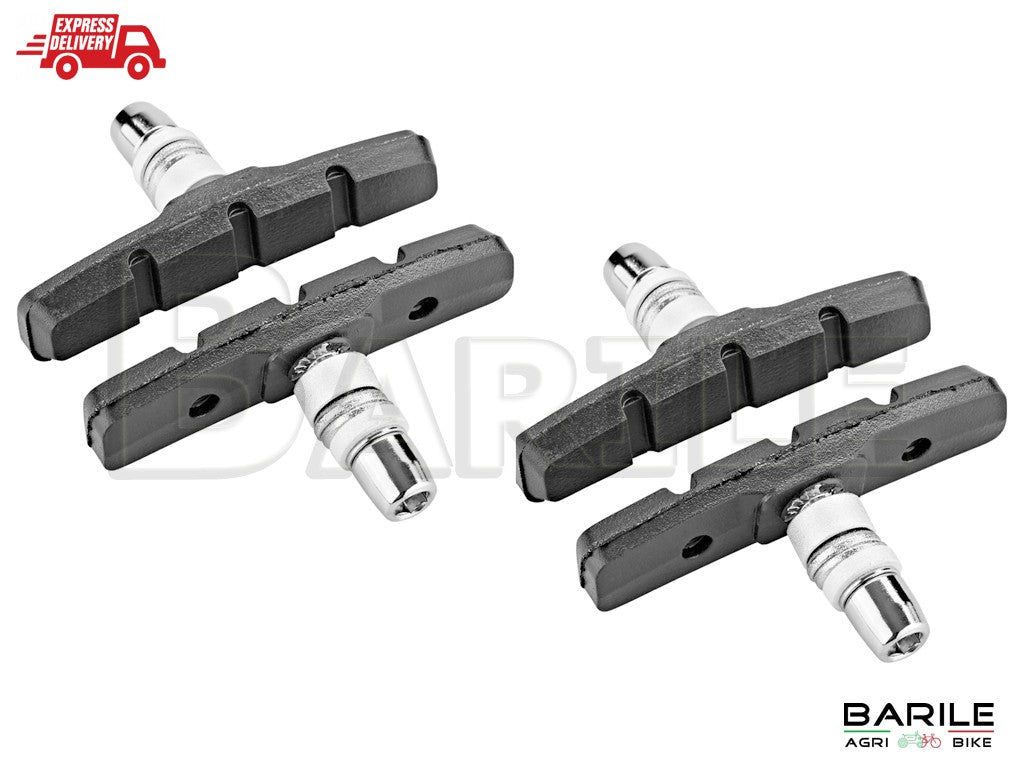 N°2 Coppia Pattini Freno V - Brake Con Dado Bici MTB - City Bike 70 mm - Nero