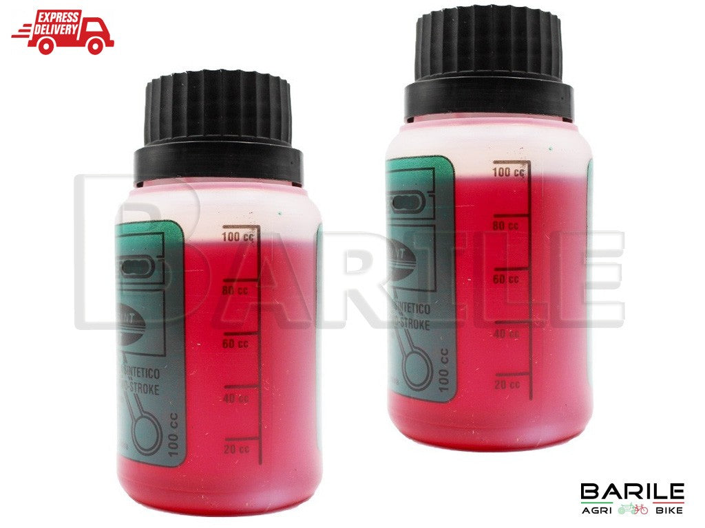 N°2 Tanica Olio Miscela Motore 2 Tempi Semi - Sintetico 100 ML Graduato