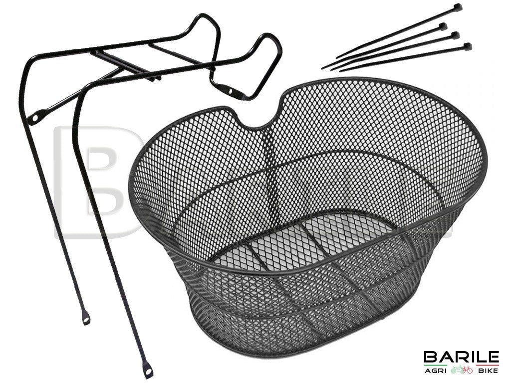 Portapacchi + Cestino / Cesto Anteriore Nero Bici City Bike - Olanda - MTB