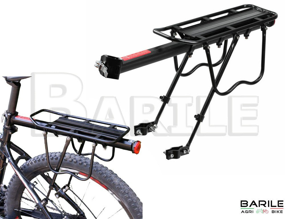 Portapacchi Posteriore Bici MTB Regolabile in Alluminio Attacco Sella Universale