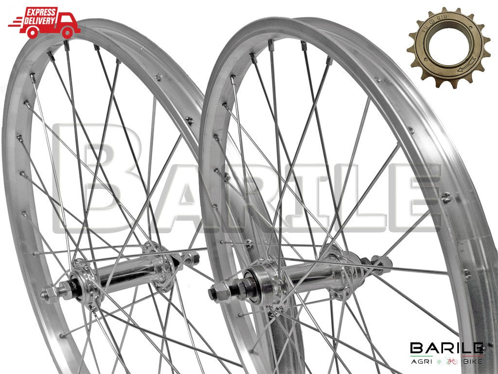 Ruota / Cerchio Anteriore + Posteriore 24 " x 1.75 + Pignone 18 Denti Bici MTB