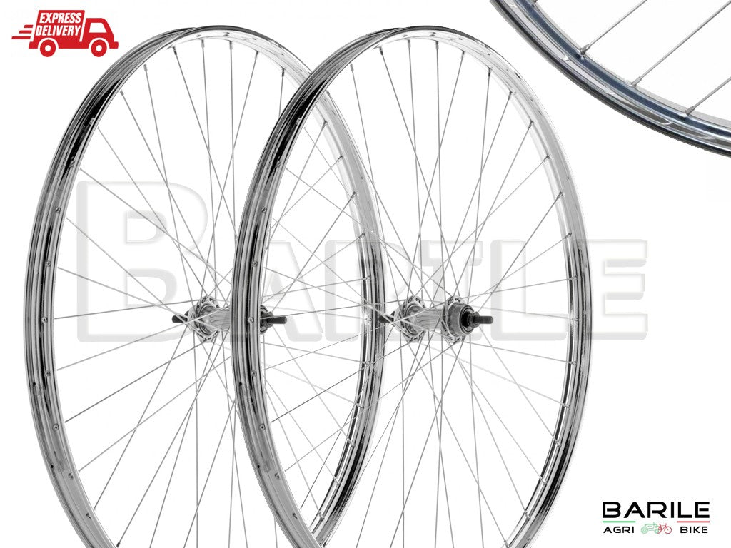 Ruota Cerchio Anteriore Posteriore Bici Bacchetta 28 x ACCIAIO CROMATO