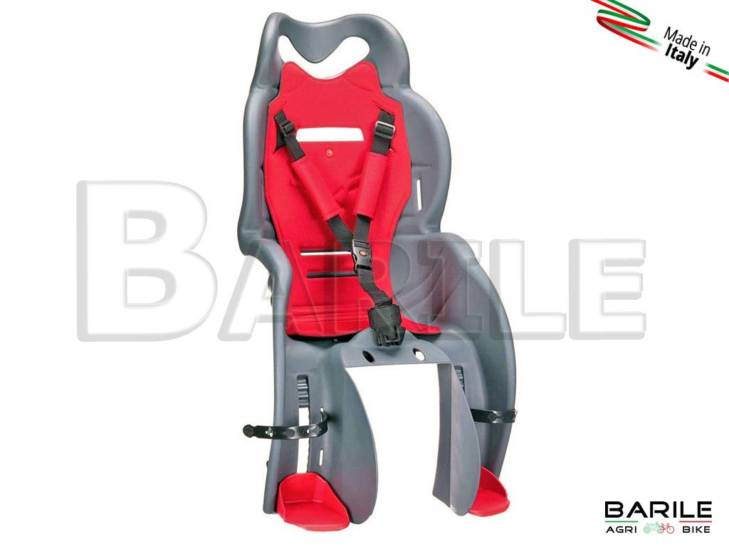 Seggiolino Posteriore Bici Att. Portapacchi HTP SANBAS Grigio OMOLOGATO 22 Kg