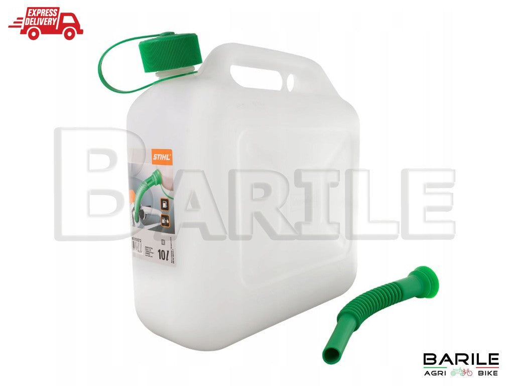 Tanica STIHL 10 LITRI Trasparente Carburante / Benzina + Tubo Travaso OMOLOGATA