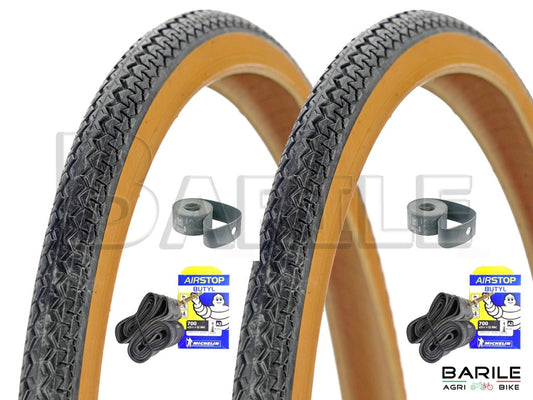 2 Copertone + 2 Camere + 2 Flap Bici 26 x 1 - 1 / 2  N / P MICHELIN WOLRD TOUR