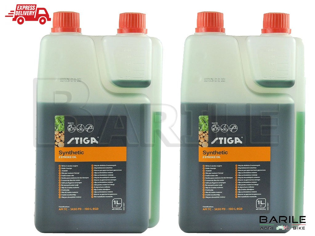 2 Litro Olio STIGA Miscela 2 Tempi Sintetico Motosega - Decespugliatore - Varie