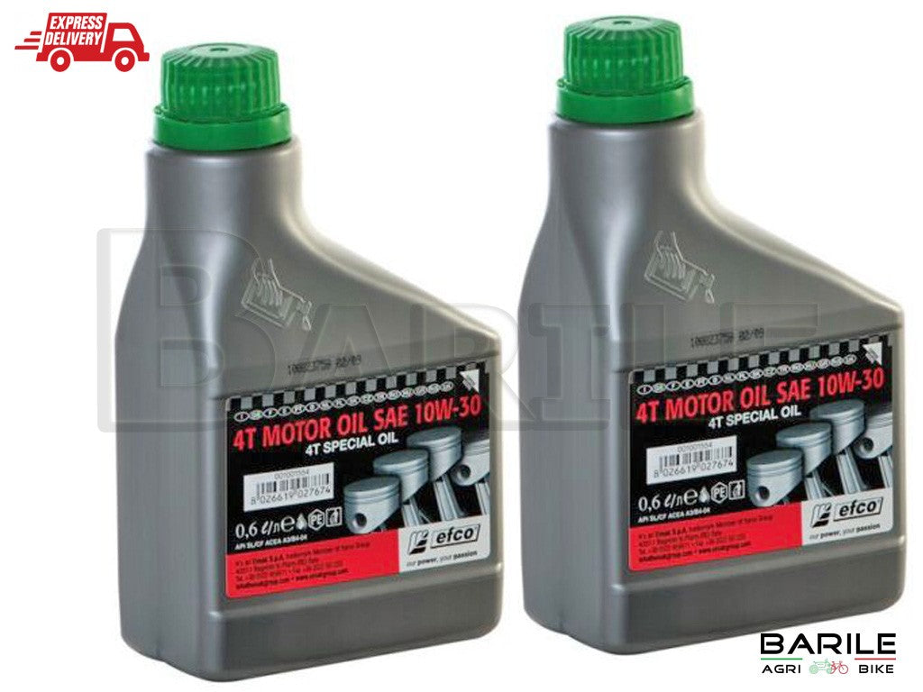 2 Olio Motore 4 Tempi Benzina EFCO SAE 10W-30 Motozappa - Rasaerba - Trattorino