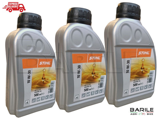 3 Olio Motore 4 Tempi Benzina STIHL SAE 10W-30 Motozappa - Rasaerba - Trattorino