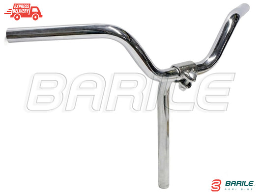 Manubrio Cromato in Acciaio Bici Ø 22,2 Pieghevole - Graziella Completo NO LEVE