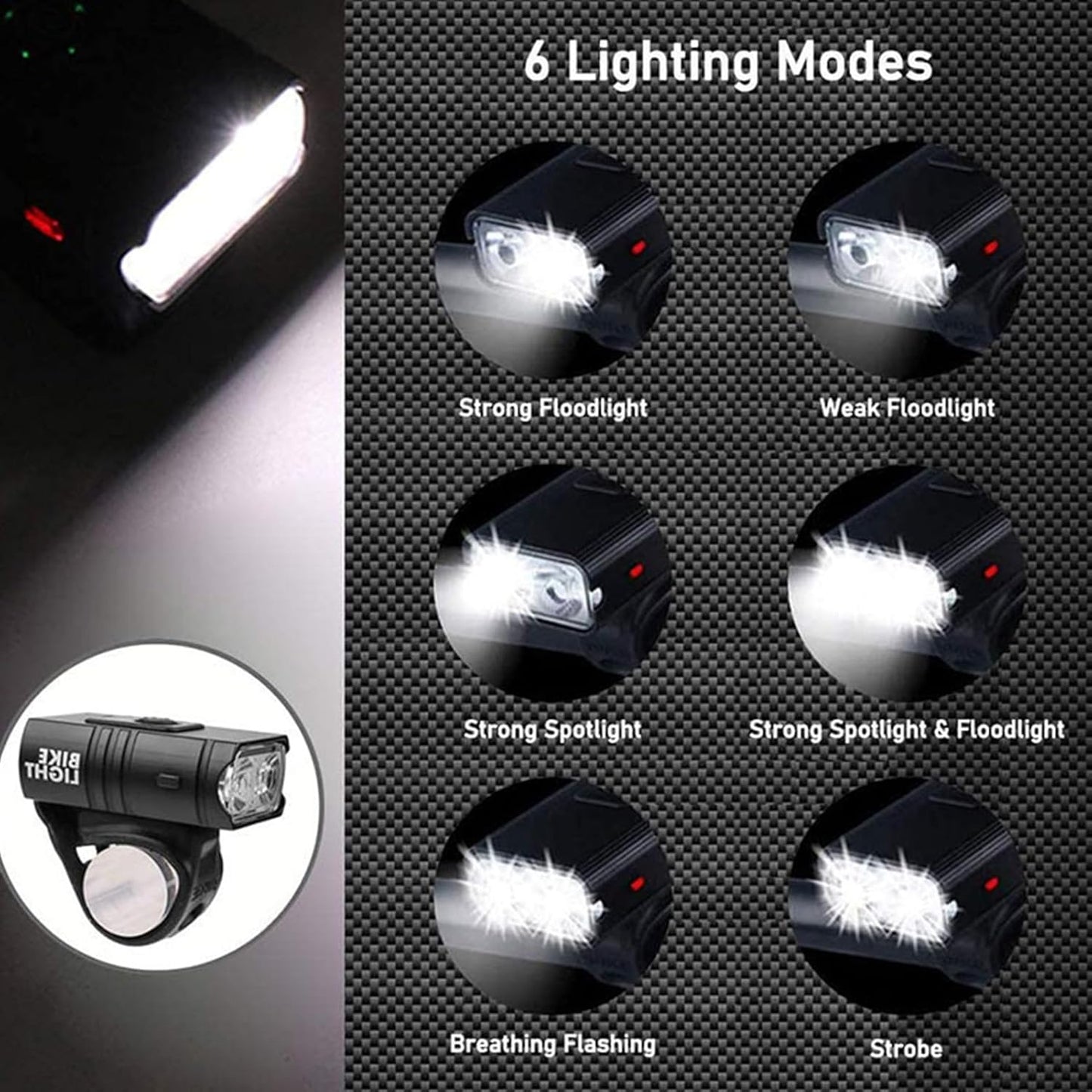 Set di luci a LED anteriore + posteriore , RICARICABILI