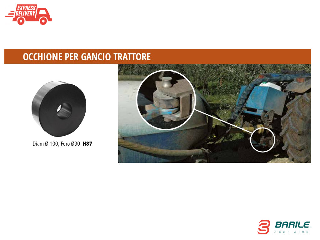 GOMMA  / OCCHIONE PER GANCIO RIMORCHIO - ATOMIZZATORE TRATTORE