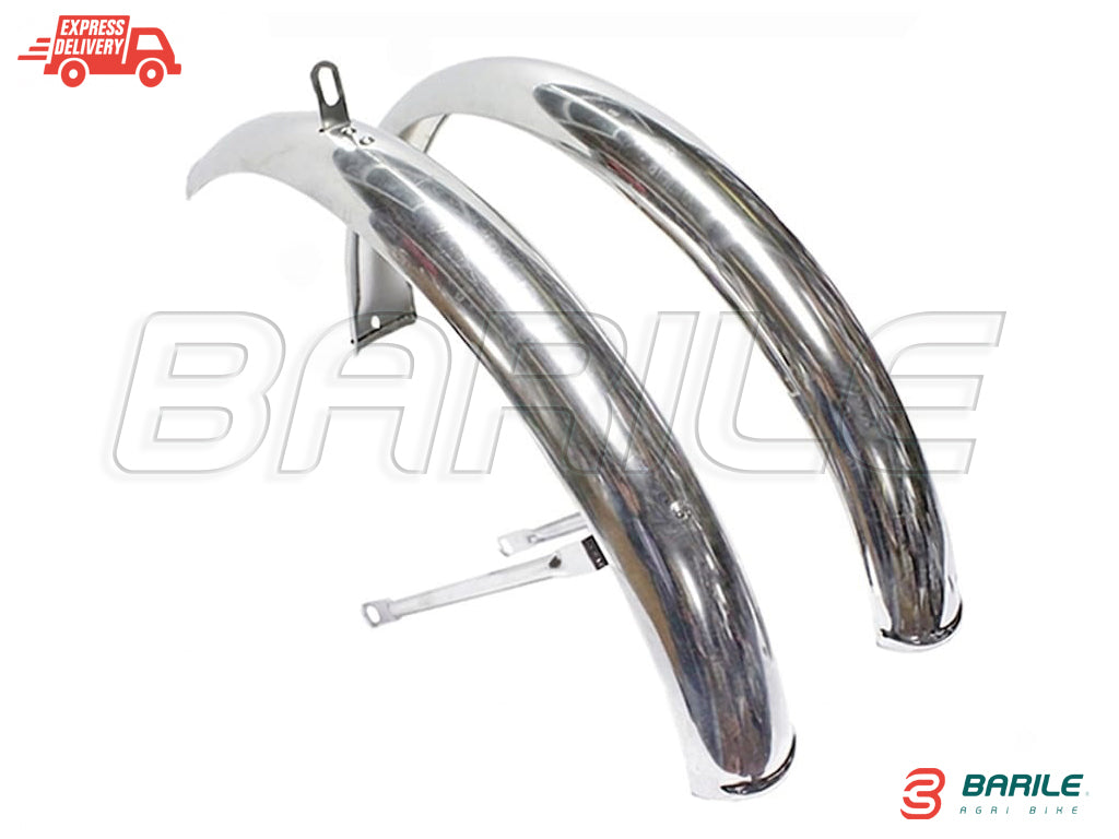Coppia Parafango / Parafanghi Inox Cromato Bici Pieghevole - Graziella 20"