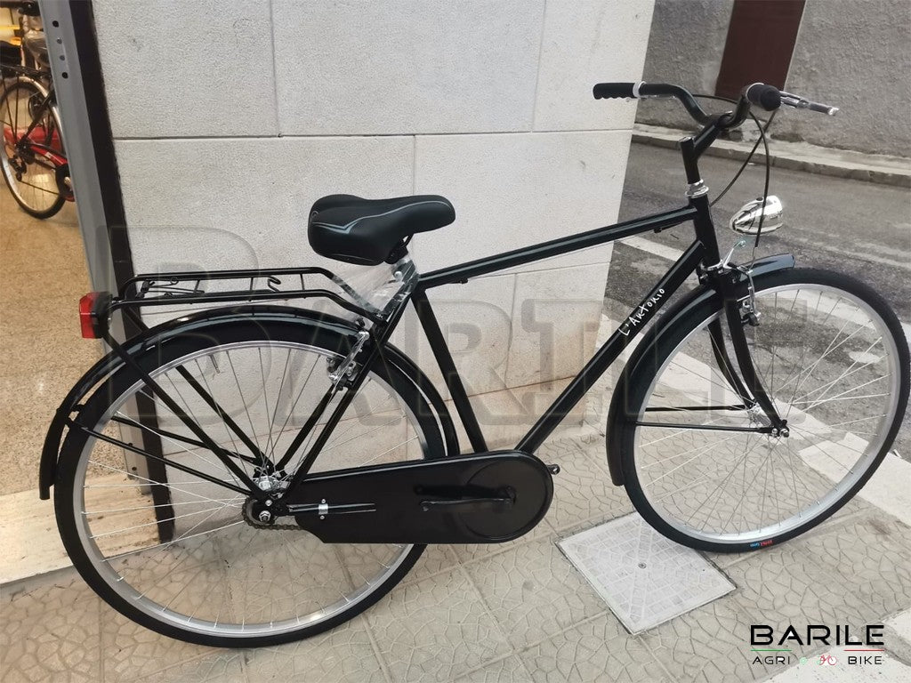 BICI 28"  L'ANTONIO  UOMO PASSEGGIO - CITY BIKE - VINTAGE - RETRO'  NERO ACCIAIO