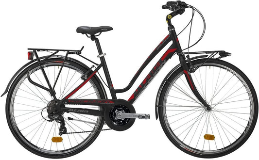 Bici ATALA DISCOVERY S 28"  Donna Nero / Rosso Cambio 21V  Passeggio - City Bike