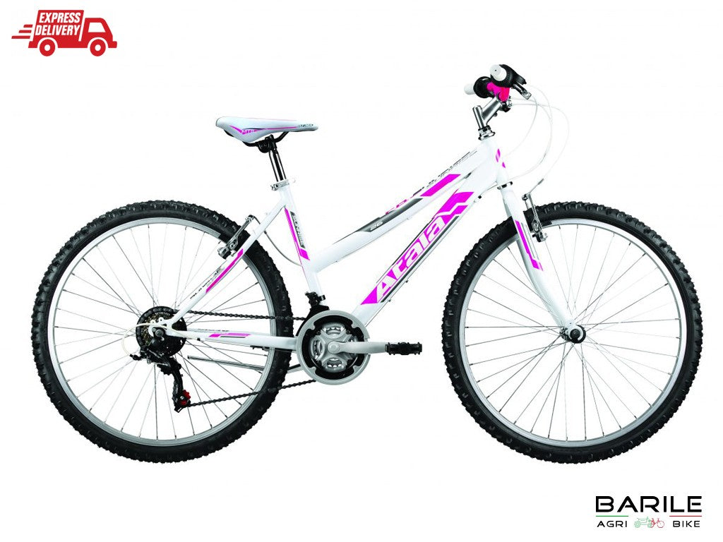 Bici ATALA SUNRISE 26 "  MTB  Ragazza Bianco / Fuxia Cambio 21V