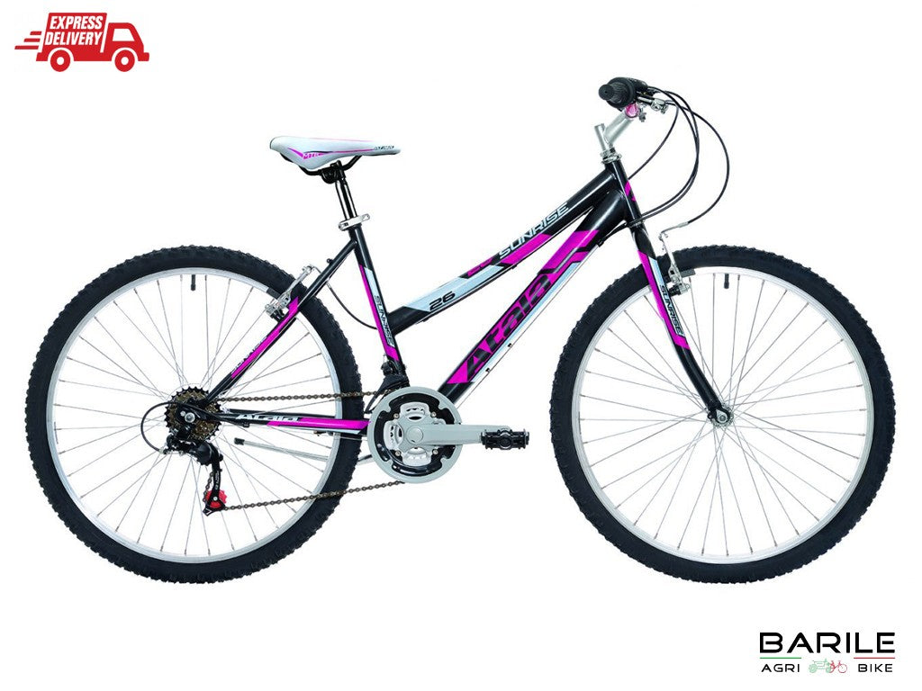 Bici ATALA SUNRISE 26 "  MTB  Ragazza Nero / Fuxia Cambio 21V