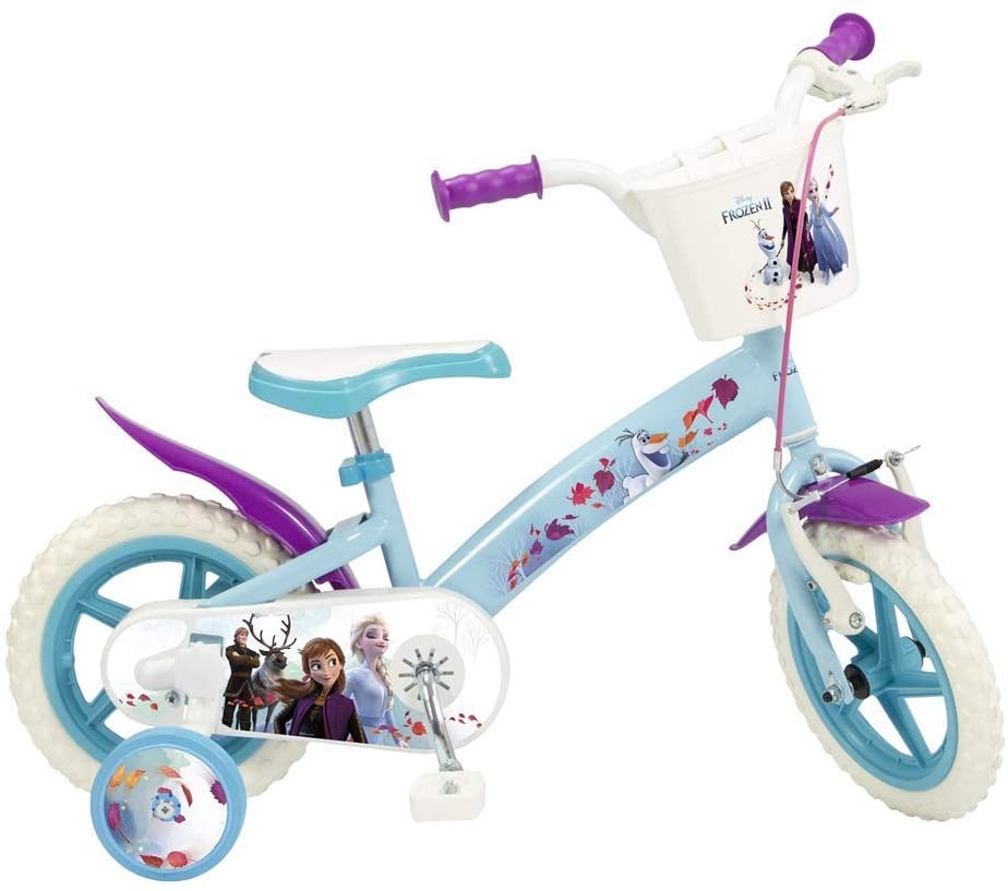 Bici FROZEN 12 " Bambina Con Rotelle e Cestino ( Elsa Anna Olaf Disney )