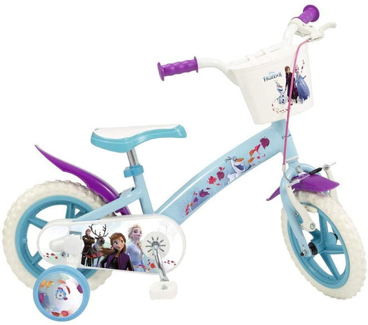 Bici FROZEN 12 " Bambina Con Rotelle e Cestino ( Elsa Anna Olaf Disney )