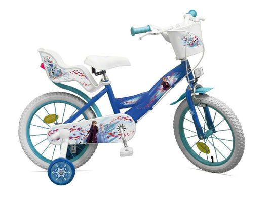 Bici FROZEN 14 " Bambina Con Rotelle e Cestino ( Elsa Anna Olaf Disney )