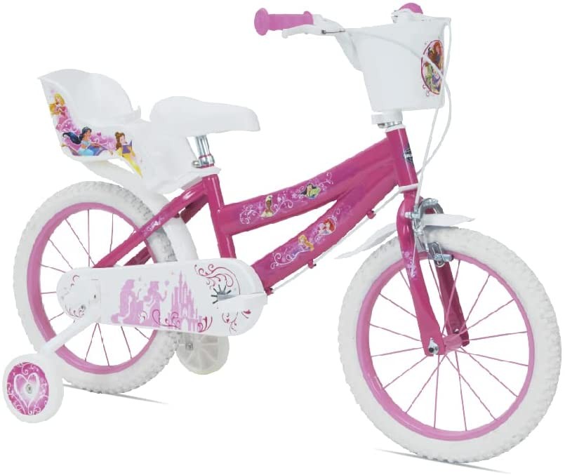 Bici PRINCIPESSE 16 " Bambina Con Rotelle e Cestino