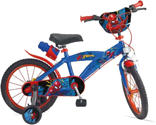 Bici SPIDERMAN 14 " Bambino Con Rotelle e Borraccia