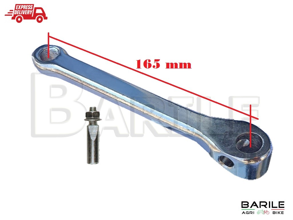 Braccio Pedivella Cromato 165 mm + Chiavella Bici Olanda - Graziella - Bacchetta