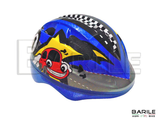 Casco Bici Bimbo / Bambino Regolabile Taglia " S " (52/56) Blu - Macchina Pista